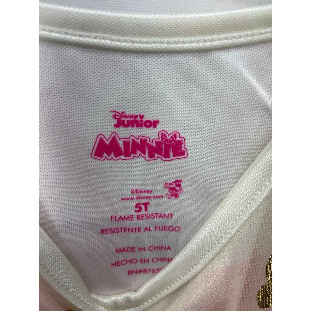 Disney Minnie Mouse Toddler Girl's Valentine's Day Foil Hearts Nightgown Gown 5t